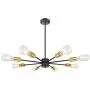 8-Light Sputnik Chandelier, Industrial Modern Ceiling Light Fixture, Semi Flush Mount Mid-Century Vintage Pendant Lights for Dining Room Bedroom Living Room Kitchen Hallway Foyer (Bulbs Not Included)