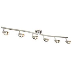 NOMA Track Lighting | Foldable & Adjustable Ceiling Light Fixture | Perfect for Kitchen, Hallway, Living Room, and Bathroom | Brushed Steel, 6-Light