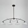 Dazhuan Vintage Frosted Glass Shade Chandelier 4-Lights Pendant Lighting Hanging Ceiling Lamp