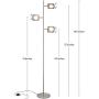 Brightech Tree Spotlight LED Floor Lamp - Very Bright Reading, Craft and Makeup 3 Light Standing Pole - Modern Dimmable & Adjustable Panels - Corner Lamp - Satin Nickel