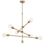 Sputnik Chandelier 6 Lights,Gold Pendant Light Fixture,Industrial Brass Ceiling Lighting for Dining Room Kitchen Island Bedroom Hallway