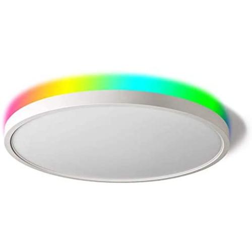 TALOYA Smart Ceiling Light Flush Mount LED WiFi, Compatible with Alexa Google Home, Dimmable Low Profile Ambient Light Fixture for Bedroom Living Room,12 Inch 24W