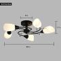 Semi Flush Mount Ceiling Light Fixture - FINXIN FXCL22 Modern Black Painting Pendant Light for Bedroom,Hallway,Kitchen and Dining Room (Black)
