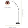 Versanora VN-L00011 Arquer Modern Arc Floor Lamp 67 inch Tall Standing Hanging Light with Rose Gold Finished Shade and Black Marble Base for Living Room Reading Bedroom Office