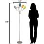 Adjustable Modern Floor Lamp by Lightaccents - Multihead Stand up Lamp Bedroom Light with 5- Head Positionable Multicolor Acrylic Reading Shades 5 arm Room Light (Grey)