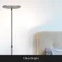 Brightech Sky Flux - The Very Bright LED Torchiere Floor Lamp, for Your Living Room & Office - Halogen Lamp Alternative with 3 Light Options Incl. Daylight - Dimmable Modern Uplight - Nickel