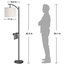 Lifeholder Floor Lamp, Modern Standing Lamp Built-in 5V/2A USB Port and 2-Prong AC Outlet, Tall USB Floor Lamp with Phone Stand, LED Floor Lamps for Bedroom,Living Room,Office