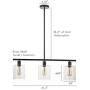 LeeZM Rustic Industrial Chandeliers Modern 3-Light Glass Shades Pendant Lighting Vintage Farmhouse Adjustable Wire Ceiling Light Hanging Lamp For Dining Rooms Bedrooms Living Room Kitchen Island Black