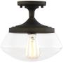 Light Society Crenshaw Flush Mount Ceiling Light, Oil Rubbed Bronze with Clear Glass Shade, Vintage Industrial Modern Lighting Fixture (LS-C246-ORB)