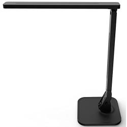 Lampat LED Desk Lamp, Dimmable LED Table Lamp Black, 4 Lighting Modes, 5-Level Dimmer, Touch-Sensitive Control Panel, 1-Hour Auto Timer, 5V/2A USB Charging Port)