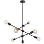 KOSTOMO Modern Black Sputnik Chandelier 6 Lights Ceiling Light Fixture Pendant Dining Kitchen Island Bedroom Lighting KOSTOMO Modern Black Sputnik Chandelier 6 Lights Ceiling Light Fixture Pendant Dining Kitchen Island Bedroom Lighting