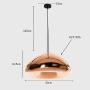 OUUED Edison Pendant Light, Modern Industrial Kitchen Island Ceiling Chrome Mirror Restaurant Decoration Hand Blown Glass Table Hanging Lamp Fixture for Dining Room, Living Bedroom, Bar Coffee Shop