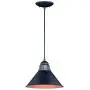 VAXCEL Indoor Outdoor Pendant Light, Hammered Steel with Black Aged Iron Finish, Dark Sky, Rustic Farmhouse Hanging Ceiling Barn Light Ideal for Garage, Front Door, Porch and Patio