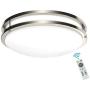 W-LITE 30W Dimmable LED Flush Mount Ceiling Light Fixture with Remote-14 Inch Round Ceiling Lighting for Living Room/Kitchen/Bedroom/Dining Room, 3 Light Color Changeable