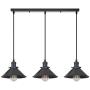 Passica Decor Mid-Century Modern 3 Light Kitchen Island Pendant Lighting Rustic Ceiling Chandelier Triple Heads Light fixtures for Foyer Dining Room Living Room Counterbar Craftsman Kitchen