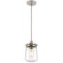 Kira Home Mason 10.5'' Industrial Pendant Light, Seeded Glass Shade + Brushed Nickel Finish