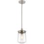 Kira Home Mason 10.5'' Industrial Pendant Light, Seeded Glass Shade + Brushed Nickel Finish