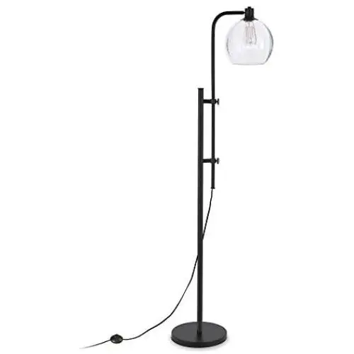 Henn&Hart FL0117 Modern Industrial Height-Adjustable Floor Lamp for Living Room, Bedroom, Office, Black Henn&Hart FL0117 Modern Industrial Height-Adjustable Floor Lamp for Living Room, Bedroom, Office, Black