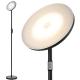 Floor Lamp,30W/2400LM Sky LED Modern Torchiere 3 Color Temperatures Super Bright Floor Lamps-Tall Standing Pole Light with Remote & Touch Control for Living Room,Bed Room,Office（Black）