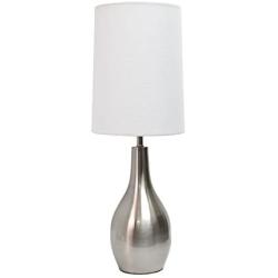 Simple Designs Home LT3303-BSN 1 Light Tear Drop Table Lamp, Brushed Nickel