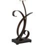 Teri Rustic Farmhouse Table Lamp Scroll Brown Metal Light Mica Tapering Shade for Living Room Bedroom Bedside Nightstand Office Family - Franklin Iron Works