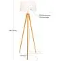 Brightech Emma Tripod Floor Lamp – Mid Century Modern Standing Light for Contemporary Living Rooms - Tall Survey Lamp with Wood Legs Matches Trendy Boho & Vintage Bedrooms - with LED Bulb