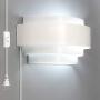 Lightess Modern Sconce Lighting Plug-in 6W LED Up Down Wall Lamp for Bedroom Hallway, Cool White