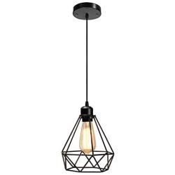 Retro Pendant Light, HESSION Industrial Metal Cage Mini Pendant Light Oil Rubbed Finish, Rustic Chandeliers Ceiling Light Fixture for Farmhouse Kitchen Island Dining Room Covered Patio