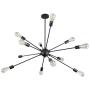 Vikashing 12 Lights Sputnik Chandelier 41.3‘’ Big Farmhouse Pedant Light Black Vintage Industrial Metal Ceiling Light Industrial Mid Century Modern Pendant Lighting for Kitchen Dining Room Living Room