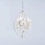4 Light Farmhouse Chandelier Lighting,12.6'' Orb Dining Room Chandelier ,Rustic Kitchen Light Fixture Ceiling,Foyer Chandelier,Distressed White Metal Chandelier BN-1071-4R