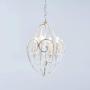 4 Light Farmhouse Chandelier Lighting,12.6'' Orb Dining Room Chandelier ,Rustic Kitchen Light Fixture Ceiling,Foyer Chandelier,Distressed White Metal Chandelier BN-1071-4R