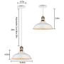 B2ocled Pendant Lighting Retro Pendant Light Industrial Vintage Style 1 Light E26/E27 Based Lamp Shade for The Kitchen, Bedroom, Dining Room, Living Room, Porch (White, 10.63 inch)