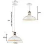B2ocled Pendant Lighting Retro Pendant Light Industrial Vintage Style 1 Light E26/E27 Based Lamp Shade for The Kitchen, Bedroom, Dining Room, Living Room, Porch (White, 10.63 inch)
