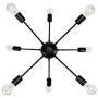 Temgin Sputnik Chandelier Modern 8 Lights Black Pendant Light Industrial Ceiling Light Fixture Vintage for Kitchen Dining Living Room Bedroom(Without Bulb)