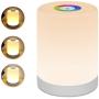 Night Light for Kids, Lightimes Touch Lamp for Bedrooms Living Room Portable Table Bedside Lamps with USB Rechargeable Internal Battery Dimmable Warm White Light & Color Changing RGB … (White) Night Light for Kids, Lightimes Touch Lamp for Bedrooms Living Room Portable Table Bedside Lamps with USB Rechargeable Internal Battery Dimmable Warm White Light & Color Changing RGB … (White)