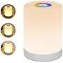 Night Light for Kids, Lightimes Touch Lamp for Bedrooms Living Room Portable Table Bedside Lamps with USB Rechargeable Internal Battery Dimmable Warm White Light & Color Changing RGB … (White)