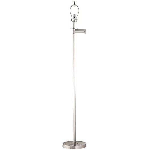 Modern Floor Lamp Base Swing Arm Brushed Nickel for Living Room Reading Bedroom Office - 360 Lighting
