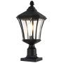 Outdoor Post Light Fixture, 20'' Exterior Post Lantern with Pier Mount Base, Weather Resistant Aluminum Base with Clear Glass Pier Mount Light Black Outdoor Pole Light for Patio, Porch, Yard, Garden