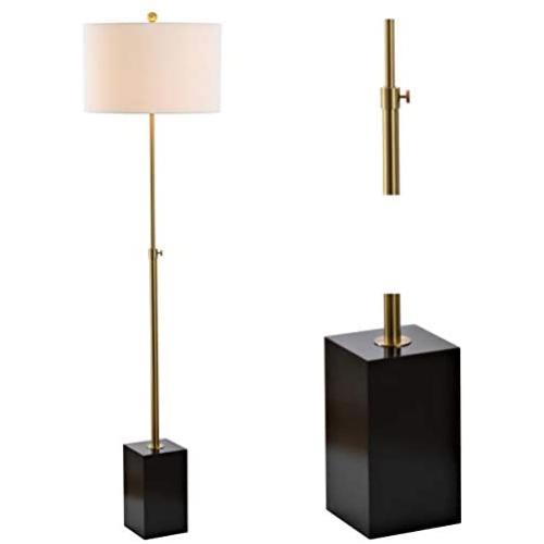 JONATHAN Y JYL6007A Lafayette 65'' Adjustable Height LED Floor Lamp Modern,Minimalist,Contemporary for Bedrooms, Living Room, Office, Reading, Brass/Black