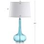 JONATHAN Y JYL1079B-SET2 Bette 28.5'' Glass Teardrop LED Table Lamp Contemporary,Transitional for Bedroom, Living Room, Office, College Dorm, Coffee Table, Bookcase, Aqua(Setof2)