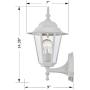 Gruenlich Outdoor Wall Lantern, Wall Sconce as Porch Lighting Fixture with One E26 Medium Base, Aluminum Housing Plus Glass, ETL Rated, Bulb Not Included (White Finish)
