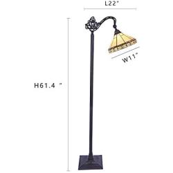 Capulina Tiffany Floor Lights, Mission Style Tiffany Floor Lamps for Reading, Stained Glass Arc Floor Lamp, Tiffany Pole Lamp, Tiffany Style Floor Reading Lamp (Tall: 61.4 x H22 inches)