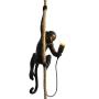 CHABEI Loft Vintage Resin Hemp Rope Monkey Pendant Light Fixture Chandelier Industrial Retro E26 Edison Ceiling Pendant Lamp for Dining Living Room Bedroom Bar Cafe (Black)