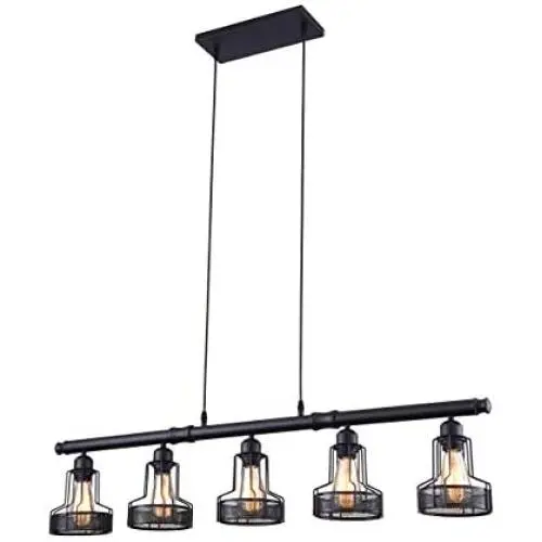 mirrea Rustic Kitchen Island Lights 5 Lights Ceiling Light Fixture Black Painted mirrea Rustic Kitchen Island Lights 5 Lights Ceiling Light Fixture Black Painted