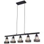 mirrea Rustic Kitchen Island Lights 5 Lights Ceiling Light Fixture Black Painted