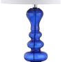 JONATHAN Y JYL4012D Madeline 35'' Curved Glass LED Table Lamp Contemporary,Transitional for Bedroom, Living Room, Office, College Dorm, Coffee Table, Bookcase, Cobalt