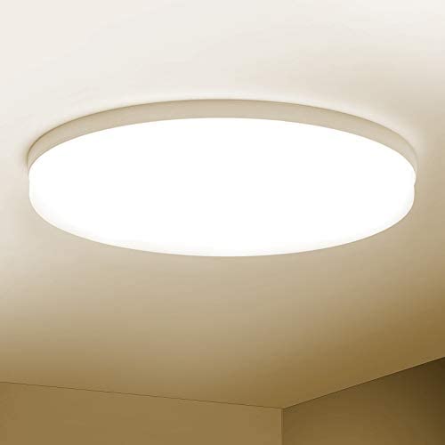 Combuh LED Flush Mount Ceiling Light 48W 12 Inch Natural White 4500K Round Ceiling Light Fixture Ceiling Lamp for Kitchen, Bedroom, Balcony,Porch,Laundry Non dimmable