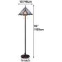 Bieye L10687 Baroque Tiffany Style Stained Glass Floor Lamp with 18 Inch Wide Blue Shade for Reading Working Bedroom Living Room, 3 Lights, 63 inch Tall