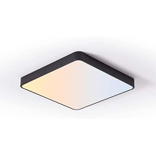 SviDau Flush Mount LED Ceiling Light Fixture Black 12 Inch 24 Watt Square Dimmable Ceiling Light for Bedroom Living Room Kitchen Hallway 3 Color Temperatures in One(3000k/4000k/6500k)