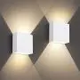 Lovebay Modern Wall Sconce Set of Two, 10W 3000K Warm White Wall Lights for Bedroom, LED COB Wall Lights Fixtures Indoor, Up Down Wall Mount Lamp for Bedroom, Livingroom, Hallway, Balcony, Stairs